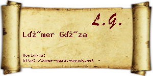Lámer Géza névjegykártya