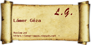 Lámer Géza névjegykártya
