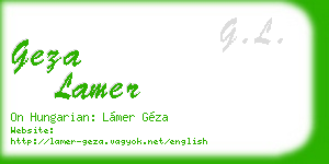 geza lamer business card