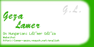geza lamer business card